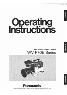 Panasonic WV F 70 E manual. Camera Instructions.